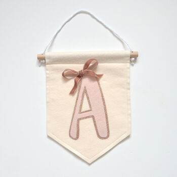 Bow Initial Banner Personalised Nursery Decor, 3 of 5