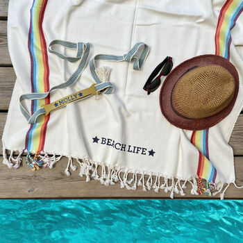 Personalised Soft Cotton Towel And Carrier Strap, Graduation Gift, 2 of 12