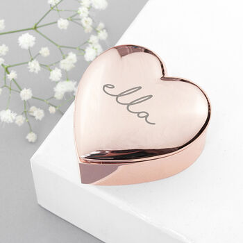 Rose Gold Personalised Heart Box, 2 of 3