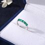 Sterling Silver Natural Green Onyx Half Infinity Ring, thumbnail 1 of 12