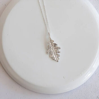 Oak Leaf Necklace In Sterling Silver, 3 of 10