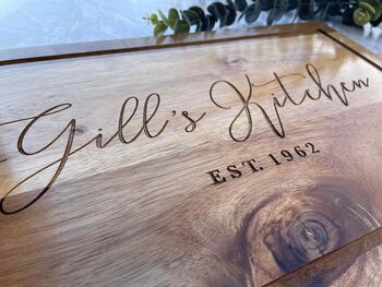 Personalised Engraved Acacia Wood Cheese Board, 4 of 9