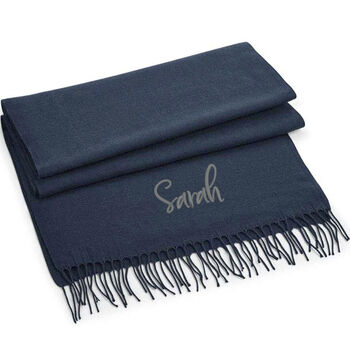 Classic Woven Scarf With Personalised Embroidered Name, 10 of 12