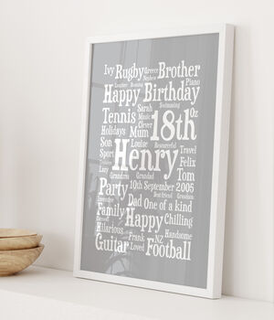 Personalised 18th Birthday Word Art Gift, 3 of 5
