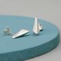 Simple Sterling Silver Studs. Kite Shape, thumbnail 7 of 10