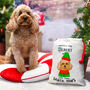 Dog Christmas Sack With Elf Costume Personalised Small, thumbnail 2 of 9