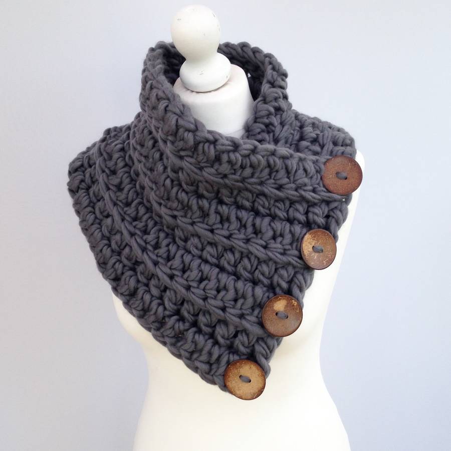 chunky button scarf cowl by wool couture | notonthehighstreet.com