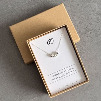 50th Birthday Necklace In Sterling Silver, 2 of 7