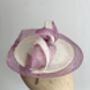 Ivory And Lilac Modern Saucer Hat 'Larisa', thumbnail 7 of 12