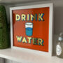 Drink Water Personalised Letter Gold And Glass Sign, thumbnail 1 of 6