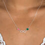 Infinity Family Birthstone Necklace, thumbnail 1 of 11
