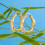 Bamboo Hoop Earrings In Gold Plate And Silver, thumbnail 1 of 2