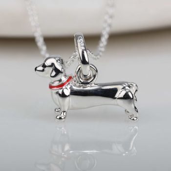 Solid Silver Dachshund Pendant, 6 of 8