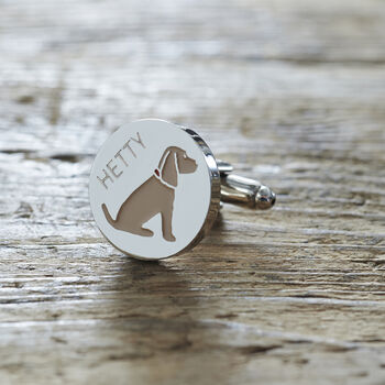 Golden Cocker Spaniel Cufflinks Personalised Dog Lover Gift, 2 of 11