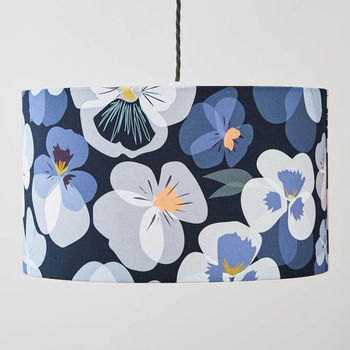 Blue Pansy Floral Print Lampshade, 3 of 3