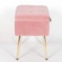 Pink Velvet Storage Stool With Gold Legs, thumbnail 5 of 6