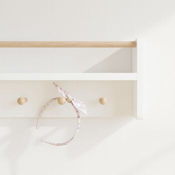 Nursery Shelf With Rail And Pegs, Nursery Decor Shelf, 3 of 11