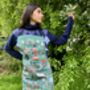 Apron 100% Cotton In Dark Green Welsh Folk Art Design, thumbnail 4 of 5