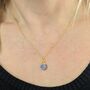 December Birthstone Necklace, Tanzanite, Gold Plated, thumbnail 2 of 4