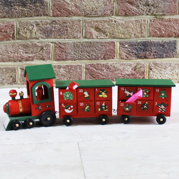 Personalised Wooden Advent Train With Draws, 6 of 6