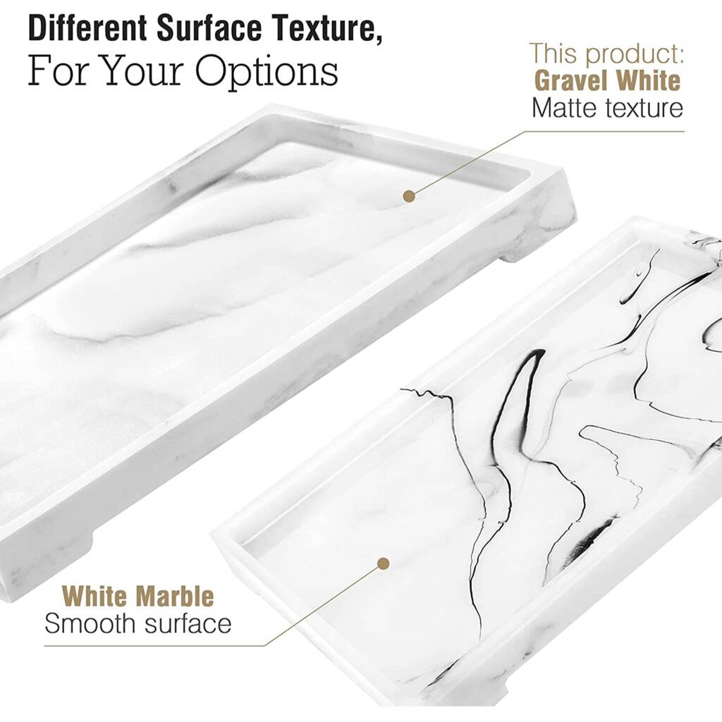 Large Gravel White Vanity Tray By Momentum