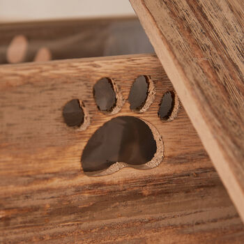 Personalised Wooden Paw Print Dog Treat Box, 5 of 7