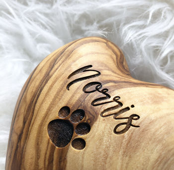 Personalised Pet Memorial Heart With A Paw Print, 2 of 9