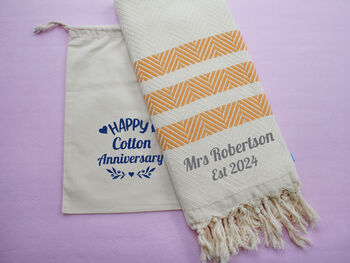 Personalised Handwoven Cotton Throw Blanket, Gift For Her, 9 of 10