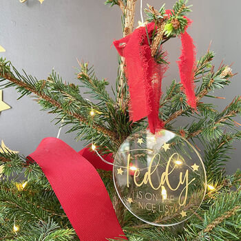 Personalised Nice List Christmas Tree Decoration, 3 of 9