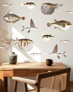 Puffer Fish Peel And Stick Fabric Wall Decals, 2 of 8