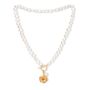 Vita Pearl Necklace With Gold Cherry Blossom Charm, thumbnail 2 of 4