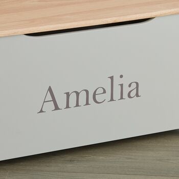 Personalised Grey Toy Box, 3 of 4