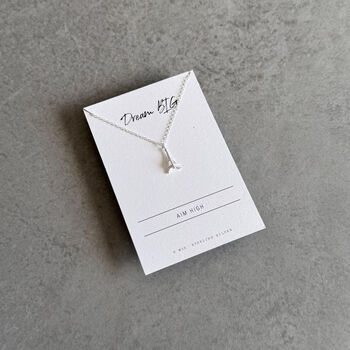 Dream Big Sterling Silver Eiffel Tower Necklace – Motivational Gift For Her, 2 of 8