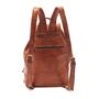 Drawstring Leather Backpack Tan Brown Sac A Do, thumbnail 4 of 4