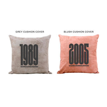 Personalised Favourite Thing Bold Date Cushion, 4 of 4