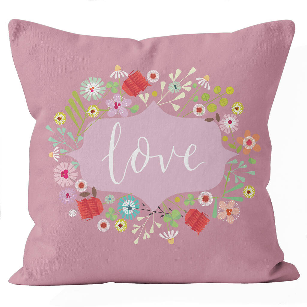 Floral Love Cushion By Kali Stileman Publishing