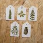 10 Pressed Leaf Gift Tags Assorted Set, thumbnail 1 of 3