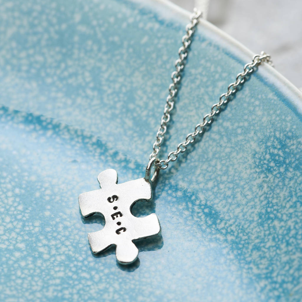 personalised mini jigsaw necklace by posh totty designs ...