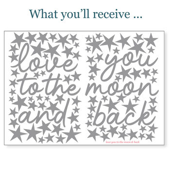 Love You To The Moon And Back Fabric Wall Sticker, 6 of 7
