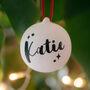 Personalised Ceramic Bauble With Stars, thumbnail 2 of 6