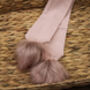 Rose Gold Knitted Pom Pom Baby/Toddler Scarf, thumbnail 1 of 8