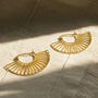 Sterling Silver Art Deco Sunshine Hoops, thumbnail 6 of 8