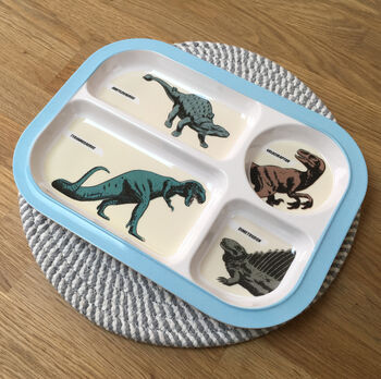 Children's Dinosaur Design Melamine Food Tray, 5 of 6