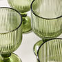 Palermo Set Of Four Green Ribbed Wine Glasses, thumbnail 5 of 5