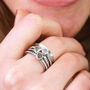 Sterling Silver Moonstone Labradorite Spinning Ring, thumbnail 2 of 7