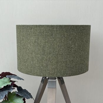 Green Tweed Botanist Lined Drum Lampshade, 5 of 10