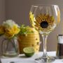 Sunflower Hand Painted Gin Glass, thumbnail 1 of 7