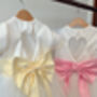Cap Sleeve Flower Girl Tutu Dress With Heart Back And Large Satin Bow – Wedding And Special Occasion Dress For Girls, thumbnail 2 of 10