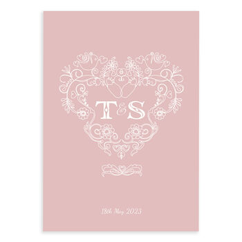 Personalised Heart Strings, Wedding Card, Frameable, 5 of 9
