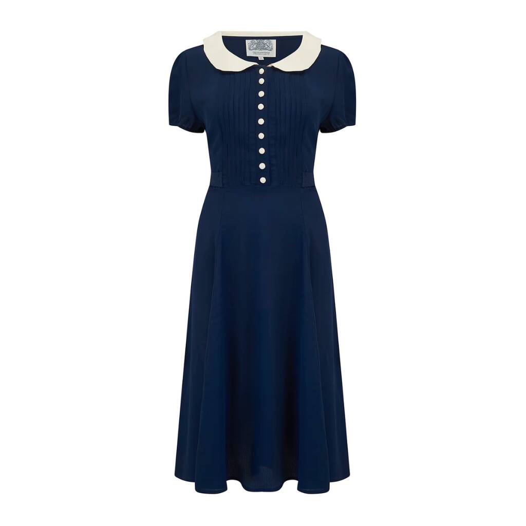 Dorothy Dress In French Navy Vintage 1940s Style By The Seamstress of ...